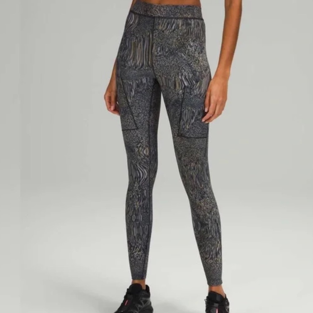 Lululemon LAB High Rise Train Tight Foil Glitch Neutral RARE EUC $168 RETAIL